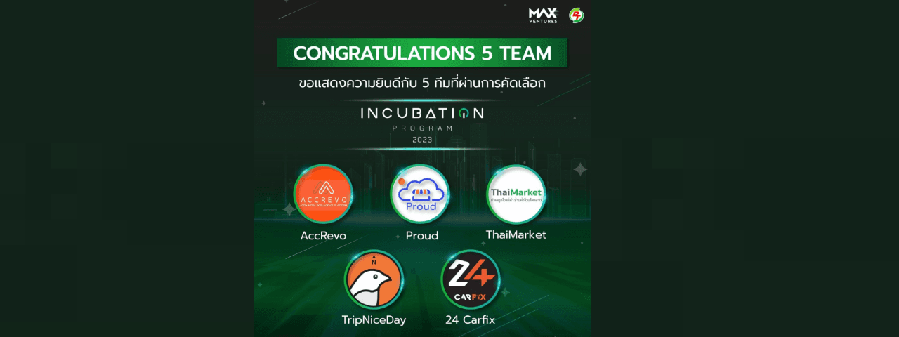 ThaiMarket ได้รับคัดเลือกเข้าโครงการ MAX Ventures Incubation Program 2023 
